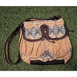 Lockheart Canvas Leather Shoulder Bag Crossbody M008008 Colorful Flap 14x13x6